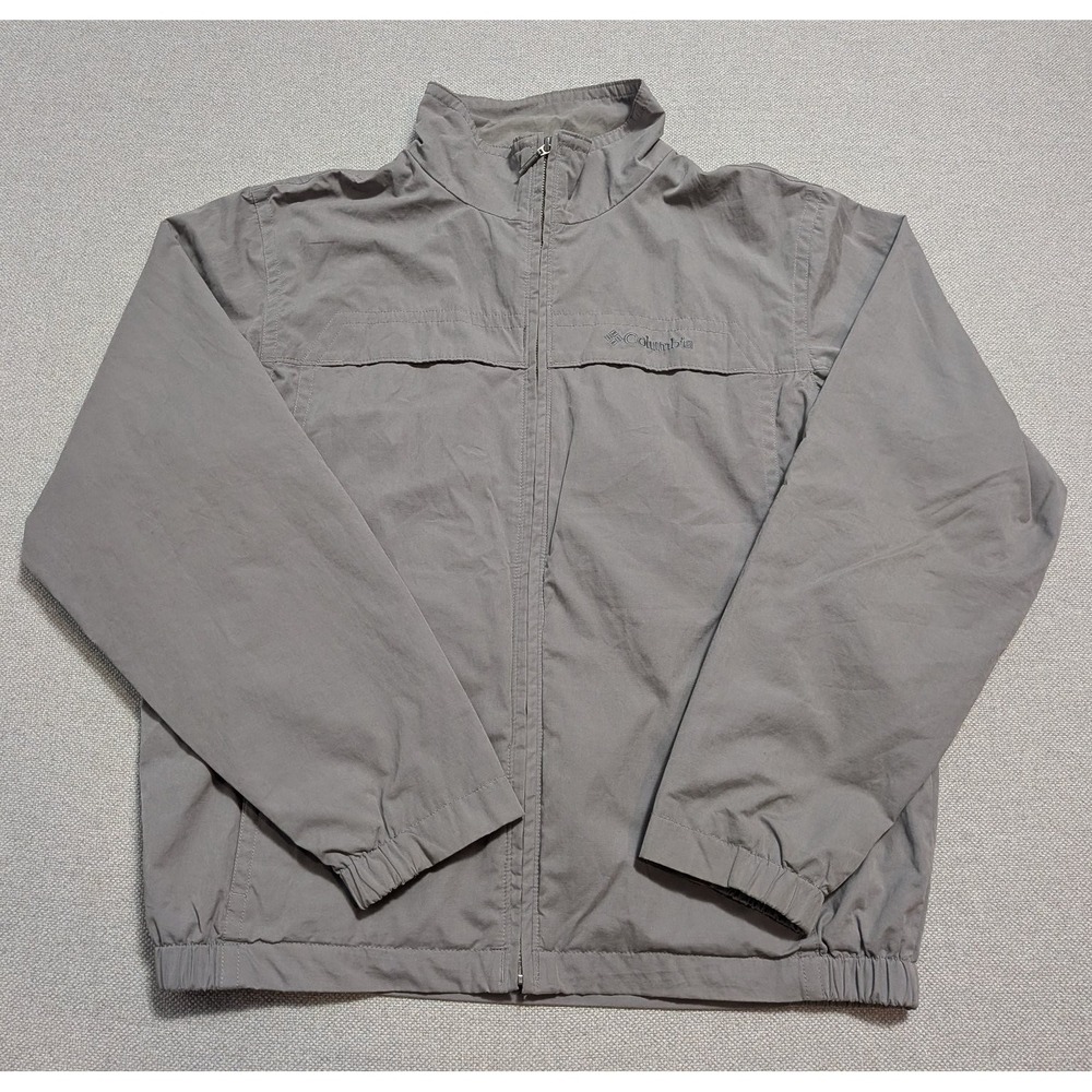 Columbia Men's M Jacket Tan Full Zip Mesh Lined Outdoor Hiking Softshell Bomber